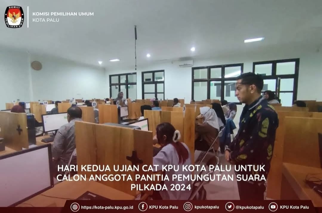 Hari Kedua Ujian CAT KPU Kota Palu Untuk Calon Anggota Panitia Pemungutan Suara Pilkada 2024