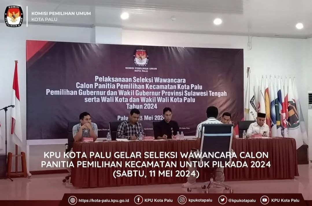 KPU Kota Palu Gelar Seleksi Wawancara Calon PPK Untuk Pilkada 2024