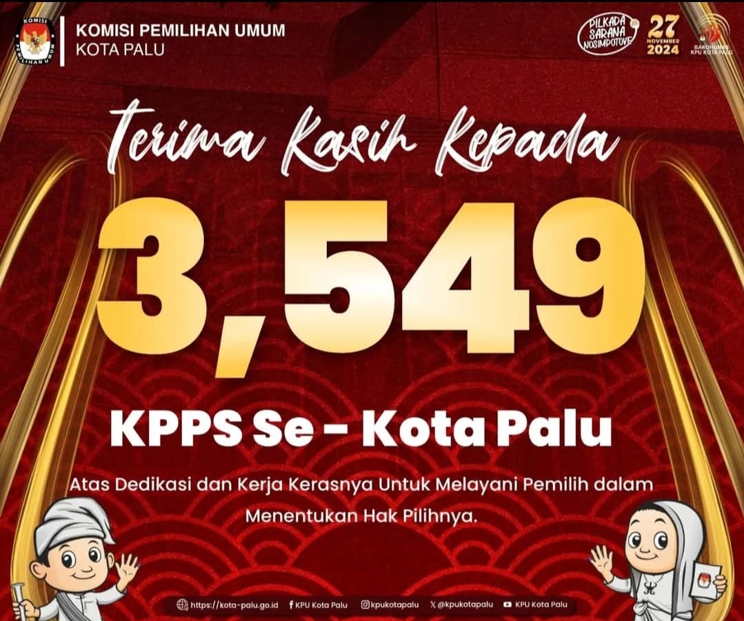 TERIMAKSIH KEPADA KPPS SE KOTA PALU