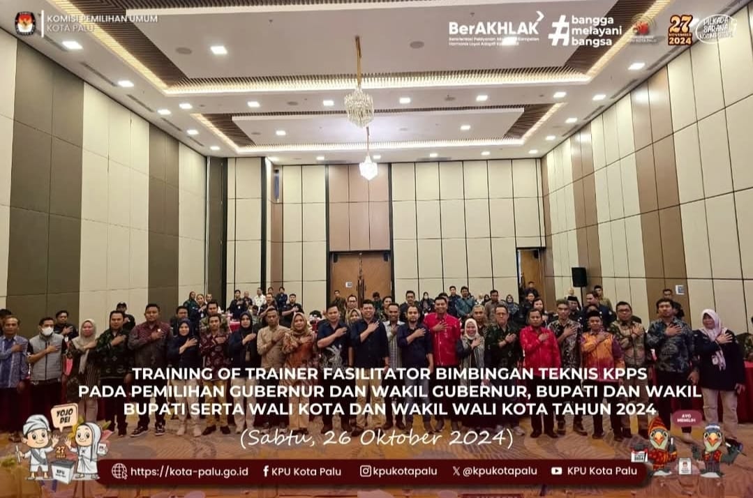 TOT Bimbingan teknis Badan Adhoc Pilkda Kota Palu