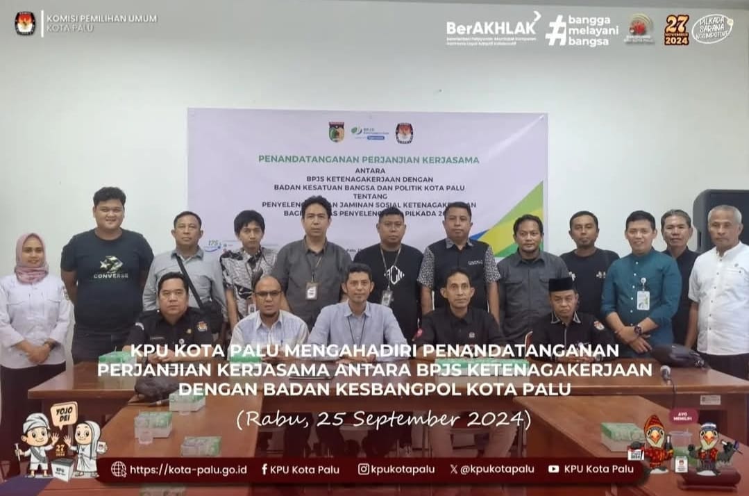 Penandatanganan MOU Bpjs Ketenagakerjaan dan Kesbangpol Kota Palu