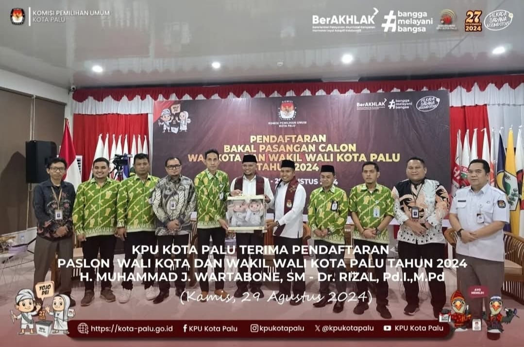 Pendaftaran Calon Wali Kota dan Wakil Wali Kota Palu Pilkada tahun 2024