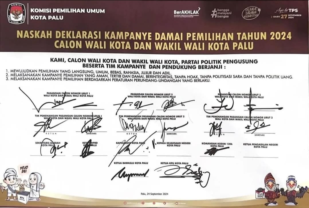 Naskah Deklarasi Kampanye Damai Pilkada Tahun 2024