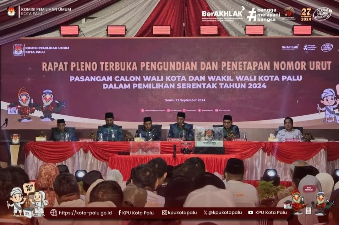 PLENO TERBUKA PENGUNDIAN DAN PENETAPAN NOMOR URUT PILKADA 2024